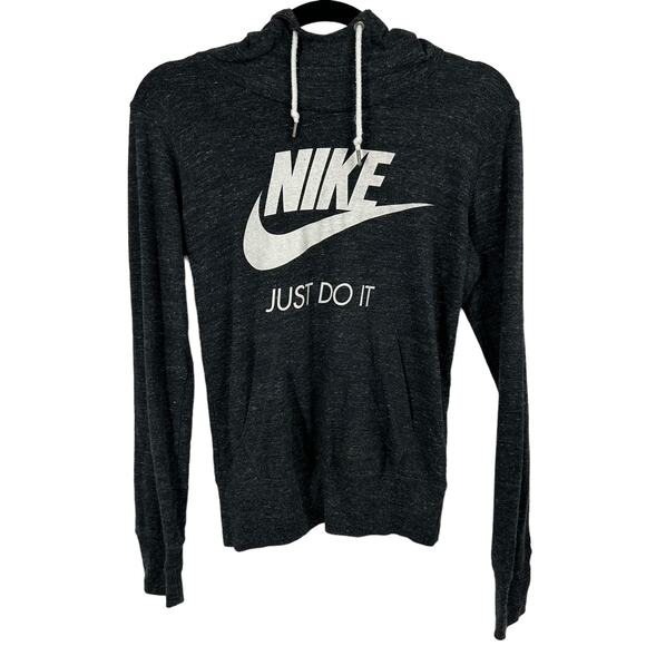 Nike Women’s Vintage Gym Hoodie Small Gray Heathered Lightweight Sweatshirt‎ - Picture 1 of 8